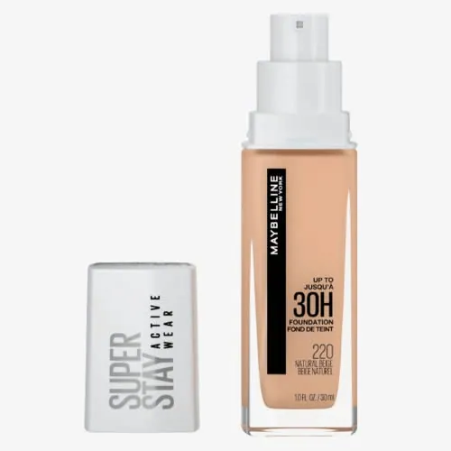 Maybelline NY Base Alta Cobertura Super Stay Active Wear Resistente ao Suor Alta Duração até 30h na Pele, Cor 220 Natura