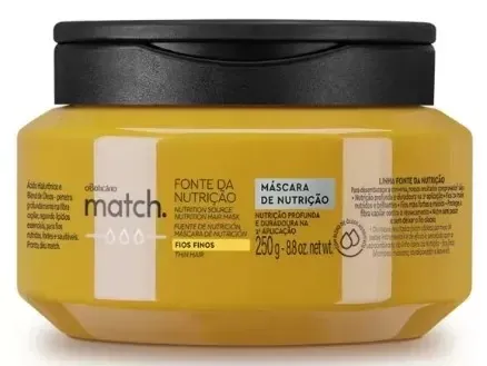 Máscara Capilar Match Fonte da Nutrição Fios Finos – O Boticário